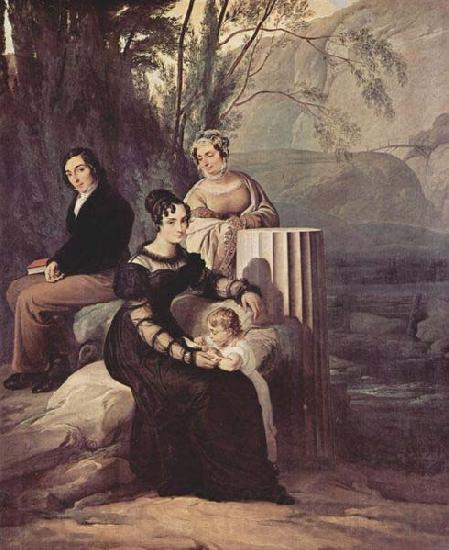 Francesco Hayez Portrait of the family Stampa di Soncino Spain oil painting art
